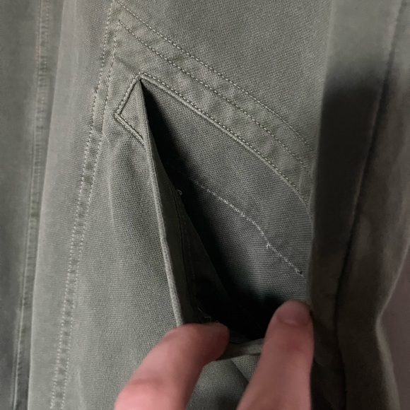 NWT, Grey State Olive Green Utility Dress - Washed Irvine Dress - Picture 5 of 9